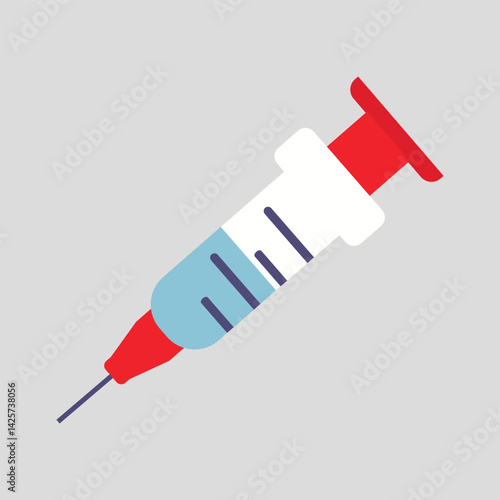 Flat syringe, vector illustration icon