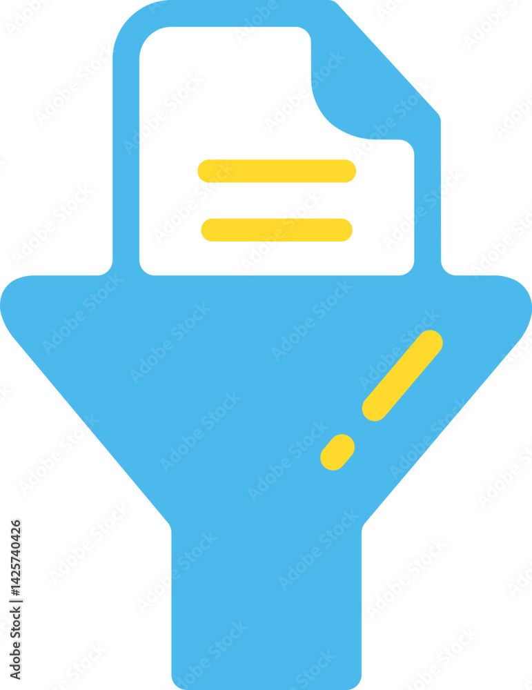 Obraz premium Data File Filter In Fill Icon