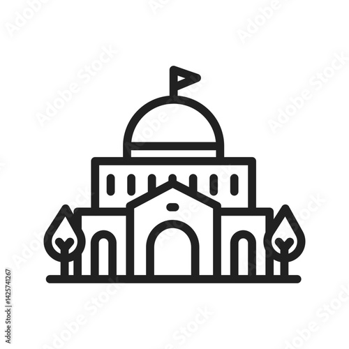 Government Building icon vector image. Suitable for mobile apps, web apps and print media.