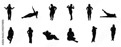 Fat Women Silhouettes Set