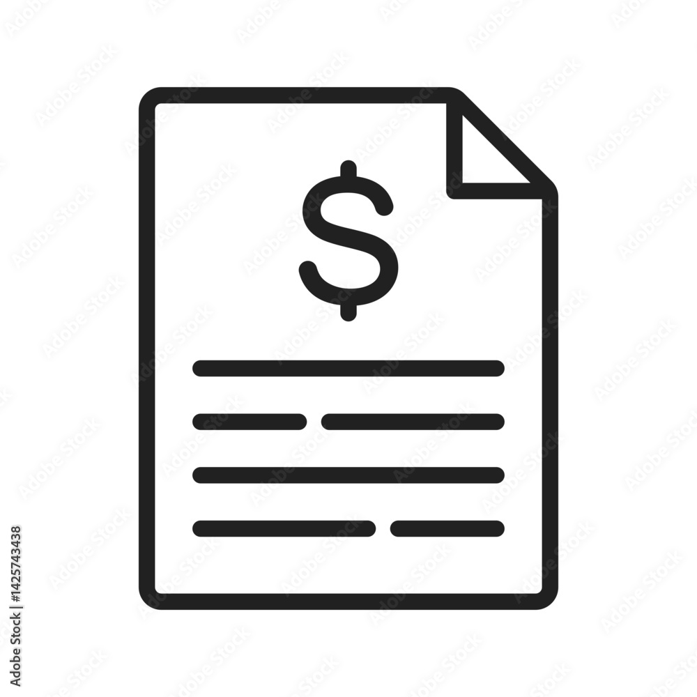 Invoice Paper icon vector image. Suitable for mobile apps, web apps and print media. Invoice Paper icon vector image. Suitable for mobile apps, web apps and print media.