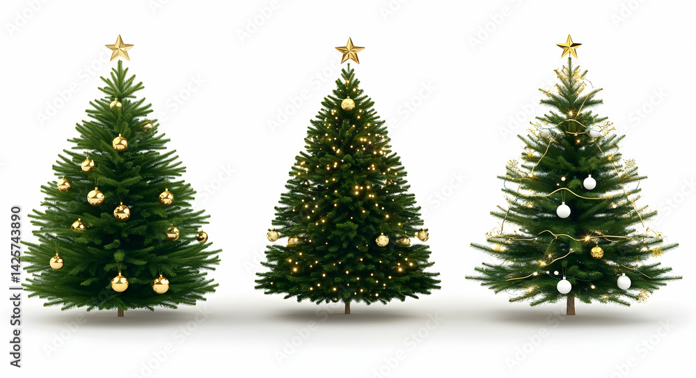 Christmas Tree Decorations on White Christmas Tree Decorations on White