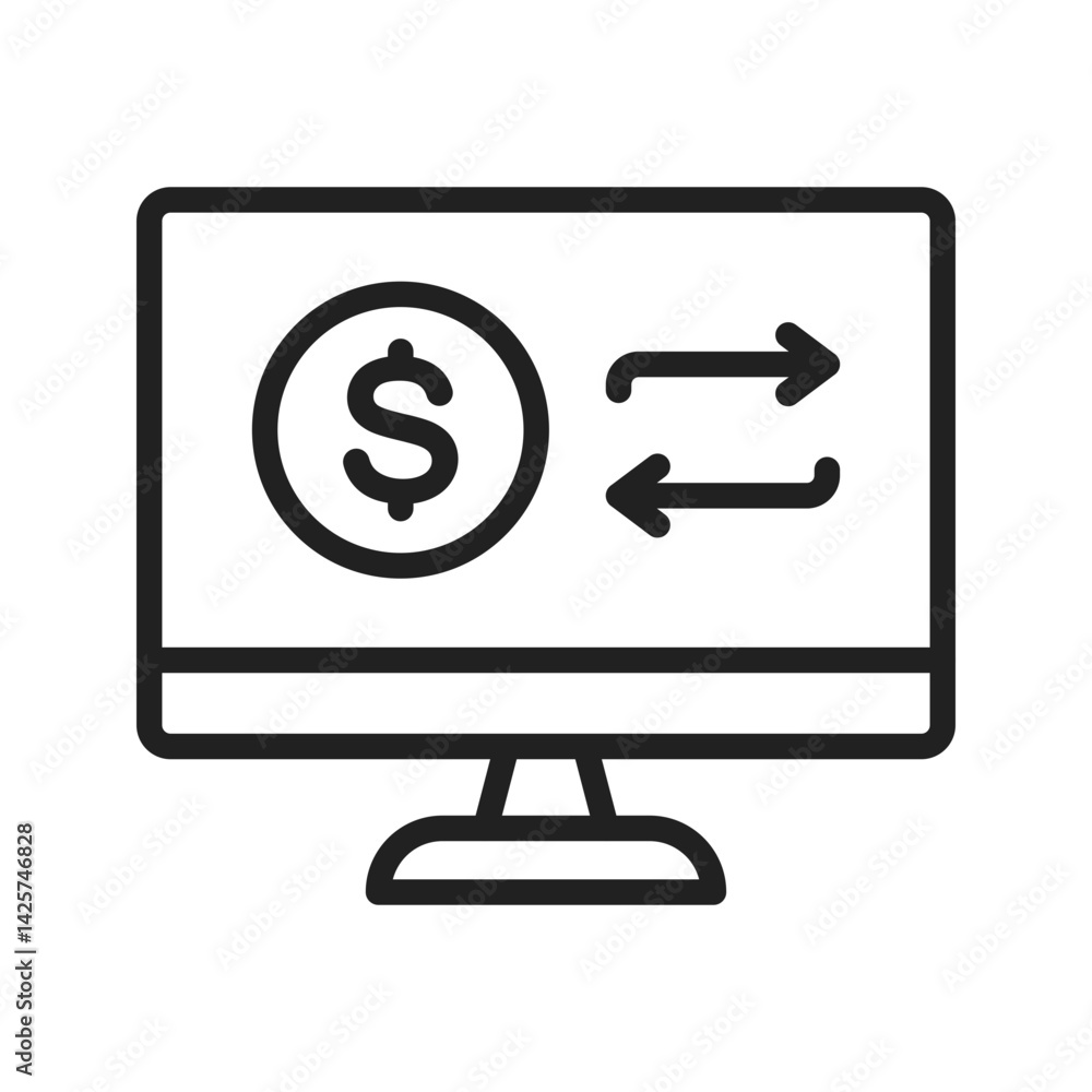 Online Transactions icon vector image. Suitable for mobile apps, web apps and print media. Online Transactions icon vector image. Suitable for mobile apps, web apps and print media.