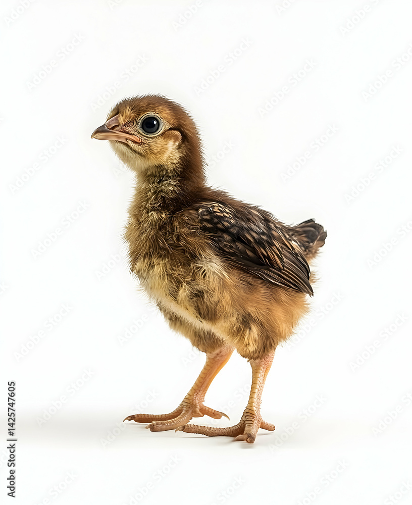 Fototapeta premium Brown Chick on White Background