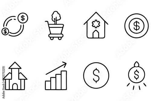 Profit Editable Stro Line Art for Marketing