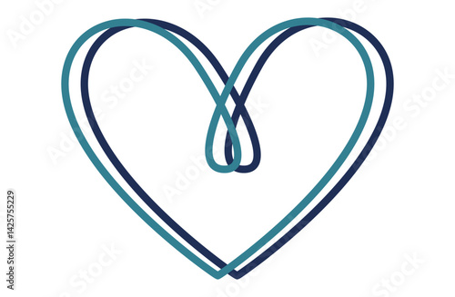 Double Ringed Heart Loop Illustration