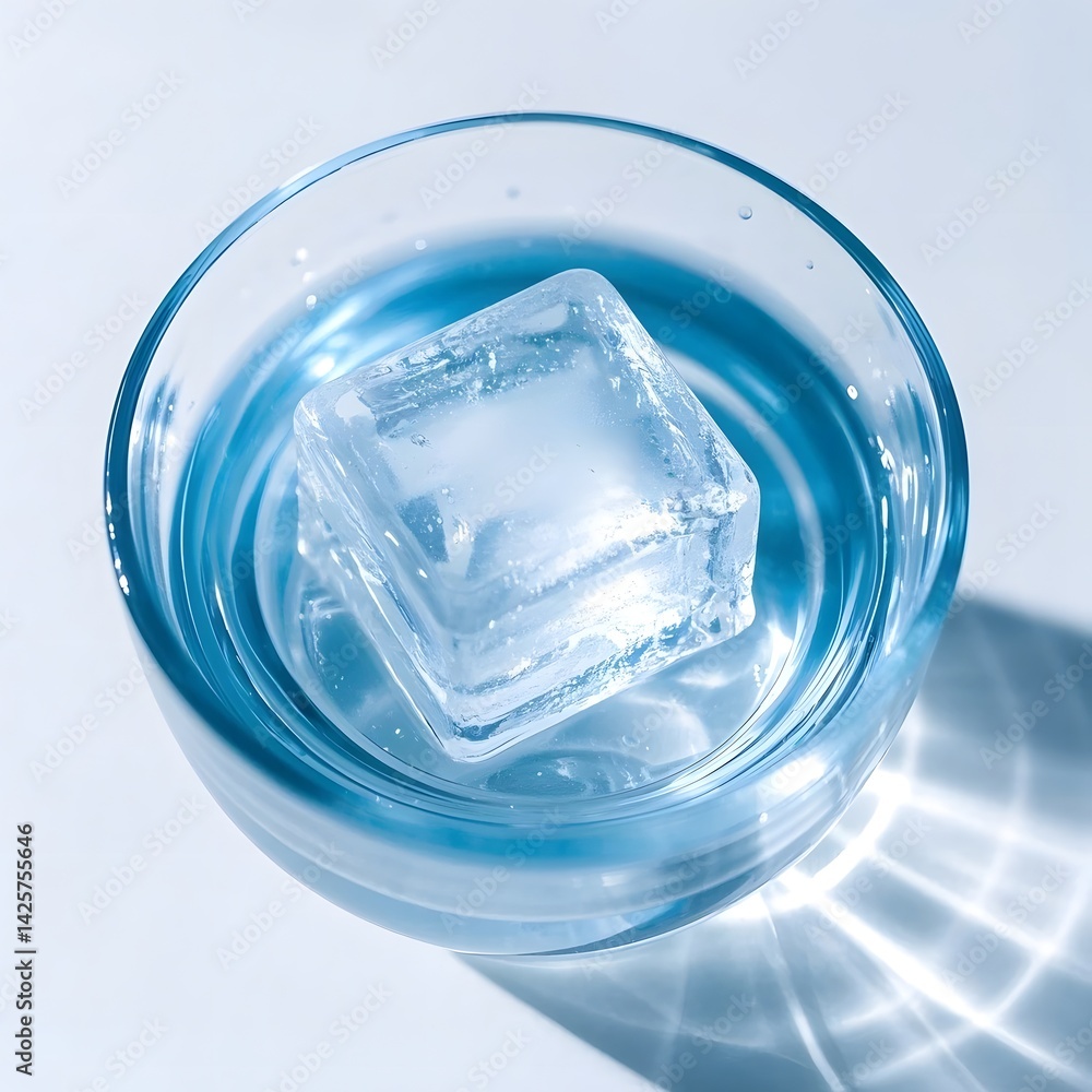 Single Ice Cube Melting in Water Single Ice Cube Melting in Water