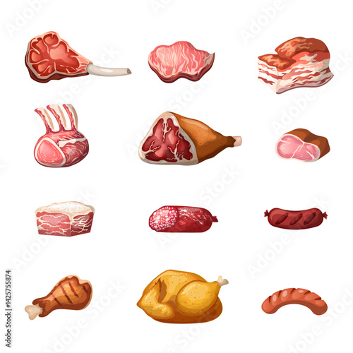 Set of meat products