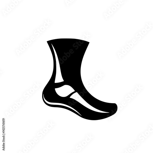 Stylish black icon of a sock showcasing modern design and sleek lines for versatile fashion applications