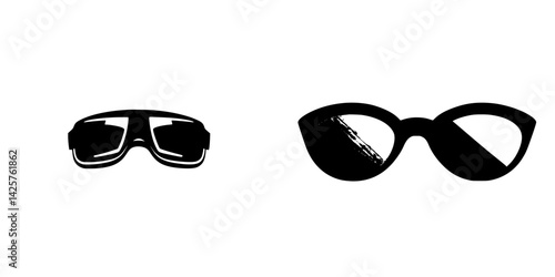 Black sunglasses set showcasing two distinct styles suitable for various occasions and fashion trends