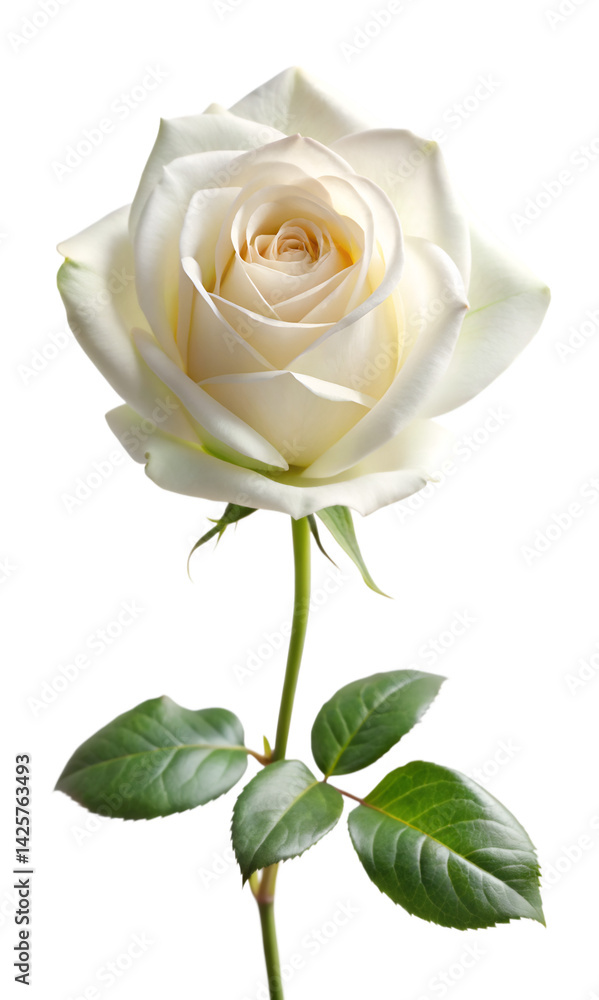 Fototapeta premium White rose flower isolated on white background