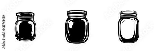 Black jars displayed in a simple arrangement showcasing minimalist design and functional beauty