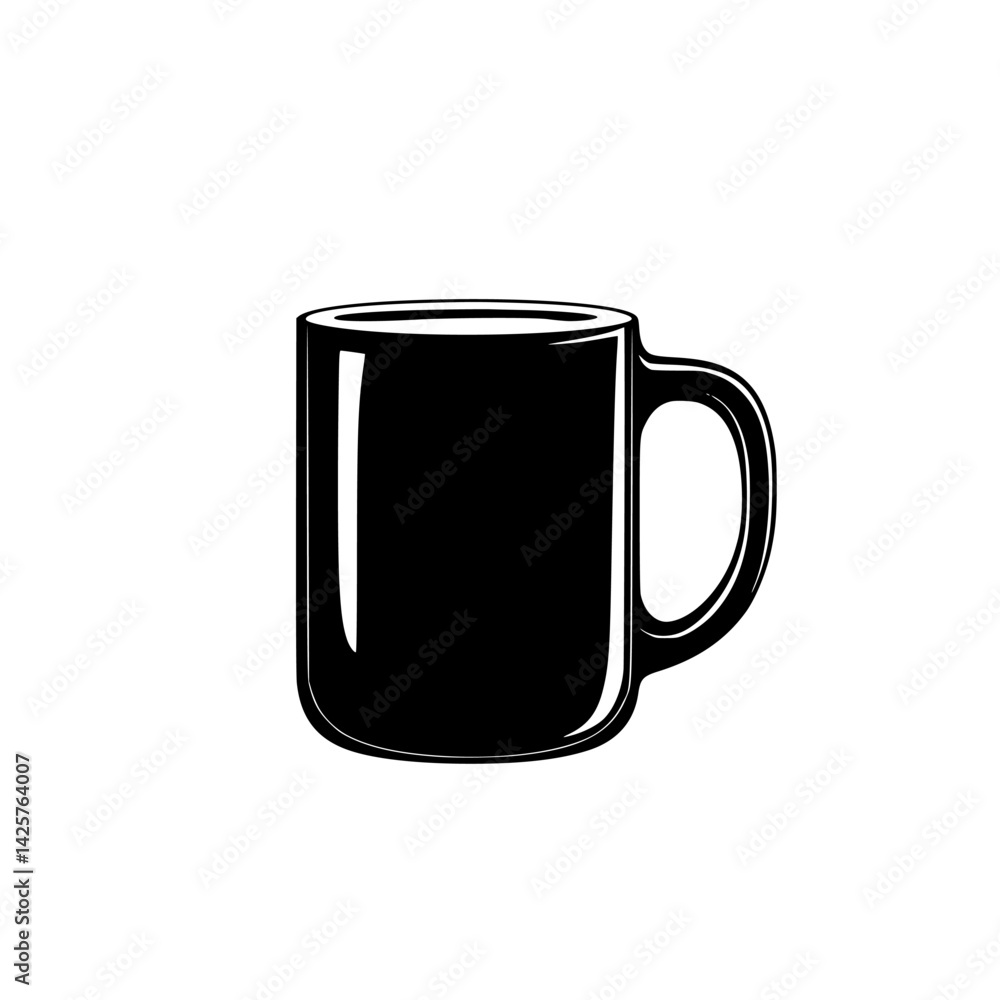 Black ceramic mug set against a white background showcasing a sleek, modern design suitable for various beverages Black ceramic mug set against a white background showcasing a sleek, modern design suitable for various beverages