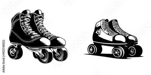 Iconic black roller skates design featuring classic high-top and low-top styles for skating enthusiasts