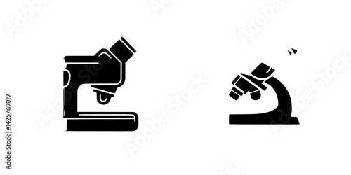 Black icons representing different types of microscopes on a simple white background