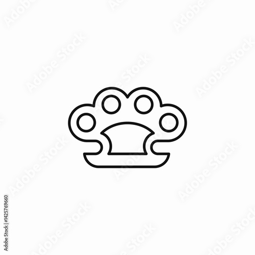 brass knuckles weapon icon sign vector