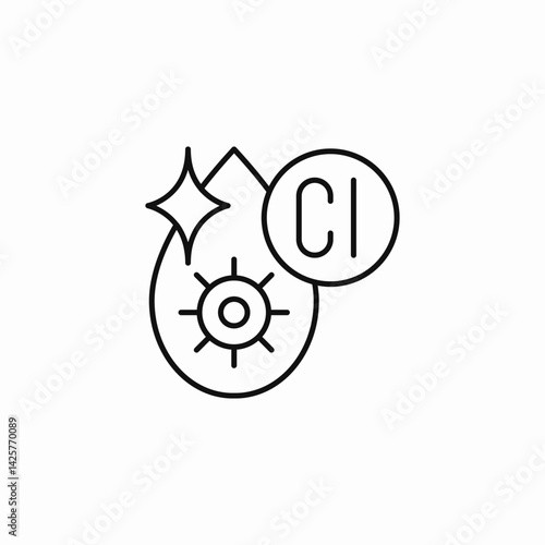 chlorine water clean icon sign vector