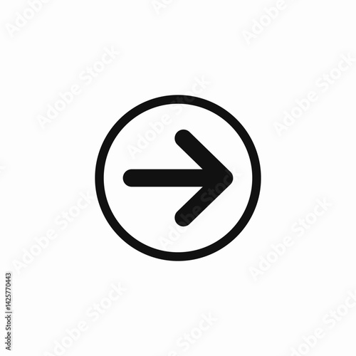 circle right icon sign vector