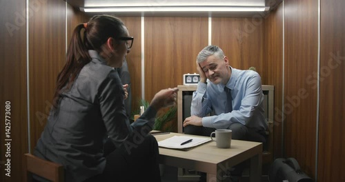 Employee listening to a talkative customer