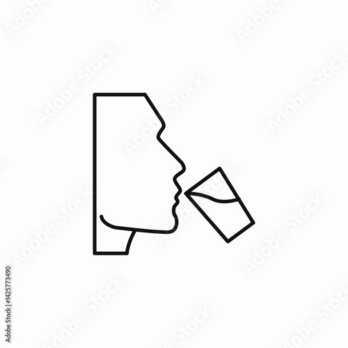 person drinking water icon sign vector