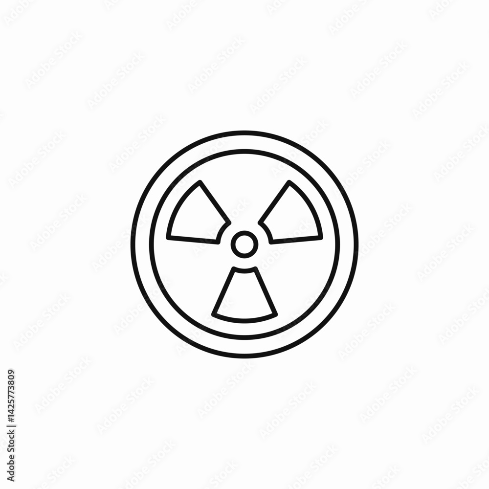 radioactive hazard round icon sign vector radioactive hazard round icon sign vector