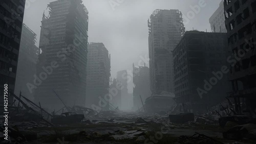 Abandoned City in Fog