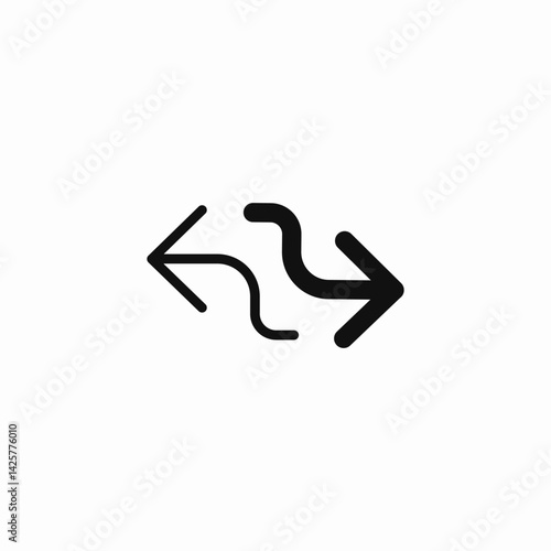 wavy arrows icon sign vector