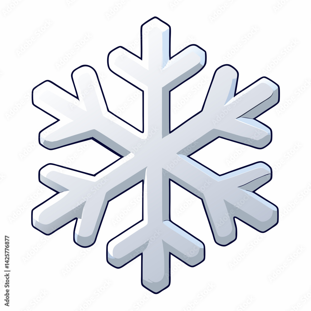Fototapeta premium snowflake on white background