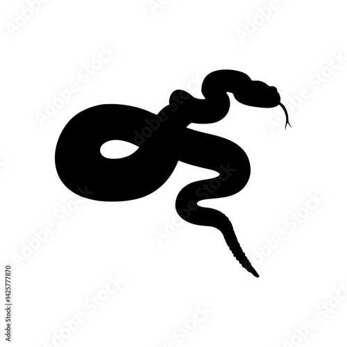 Rattlesnake silhouette vector flat illustration design.