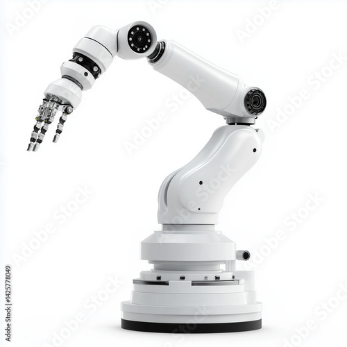 3d rendering white ai robotic arm isolated on white background. Ai Generated images
