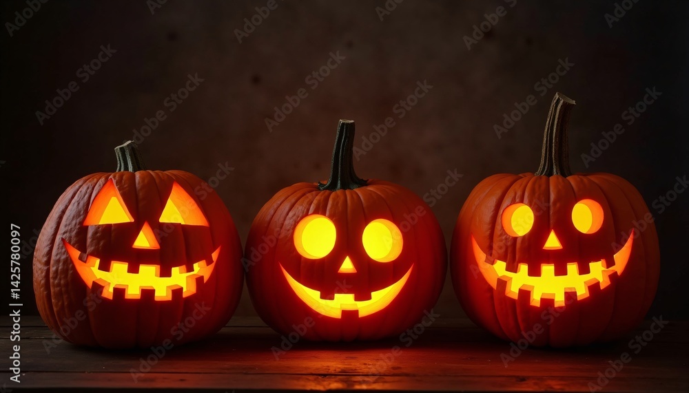 happy halloween pumpkins in dark design. happy halloween pumpkins in dark design.