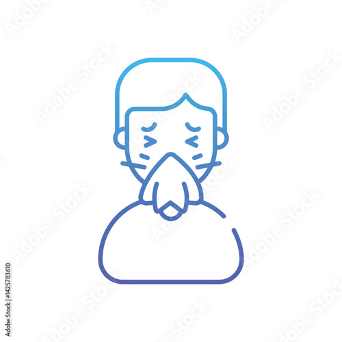 sneezing Vector icon