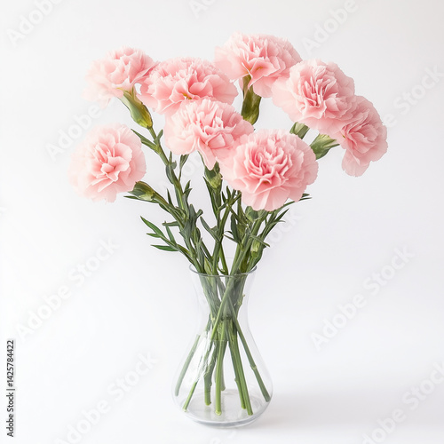 Wallpaper Mural Bouquet of pink carnations in a clear glass vase Torontodigital.ca