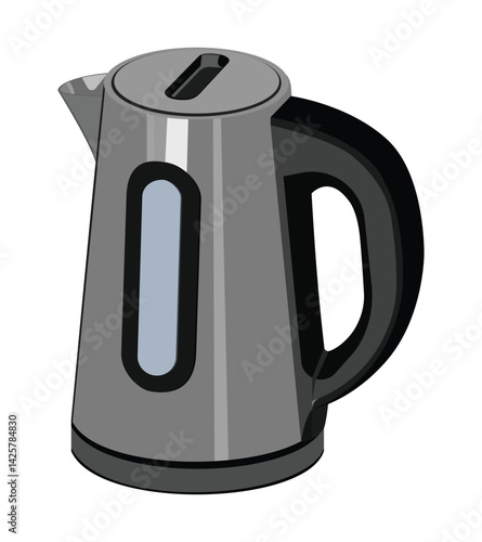 Black electric kettle with a sleek design and clear water level indicator