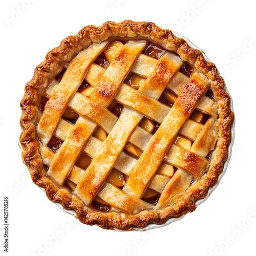 Isolated apple pie on a white background