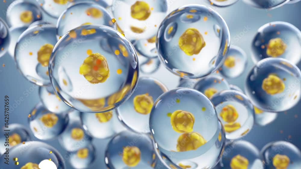 Weight loss, intracellular fat is decreasing and subcutaneous fat is burning. 3D cross section showing subcutaneous fat burning for weight loss. 3D animation.