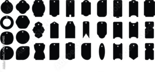 Price tag labels silhouette  set