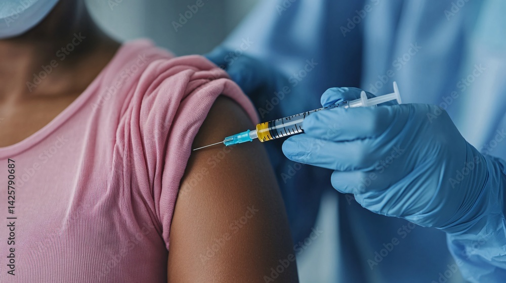 Vaccination Close up of a Person Receiving a Vaccine Injection Vaccination Close up of a Person Receiving a Vaccine Injection