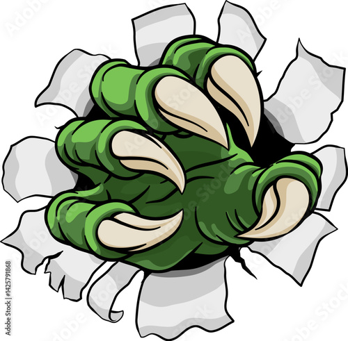 A monster or dinosaur claw,...