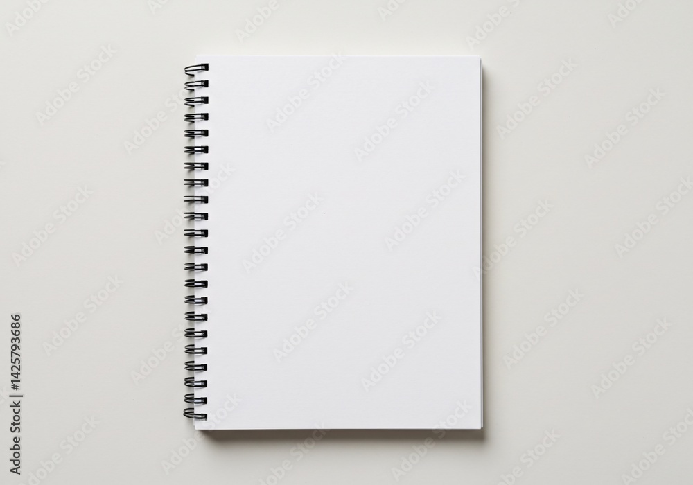 Blank Spiral Notebook Mockup Clean White Paper Pages for Design Presentation Blank Spiral Notebook Mockup Clean White Paper Pages for Design Presentation