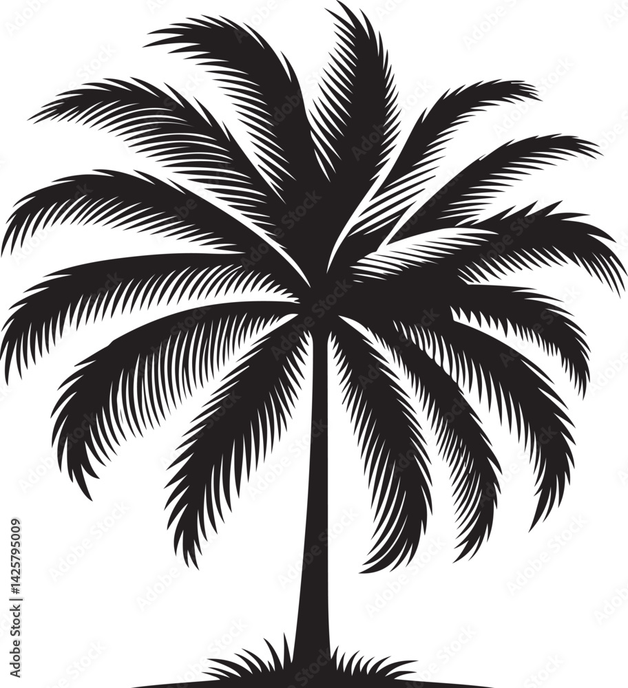 Obraz premium Palm tree silhouette design vector.