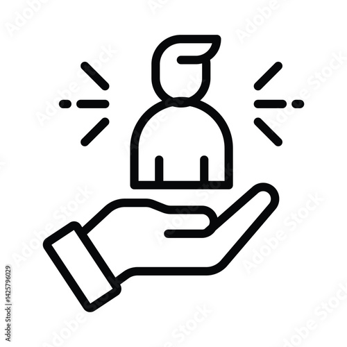Customer Care Vector outline icon. Eps10 file 