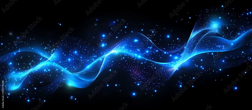 Obraz premium Abstract Blue Waves of Light