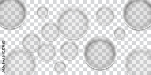 Realistic water droplets on the transparent window. Vector