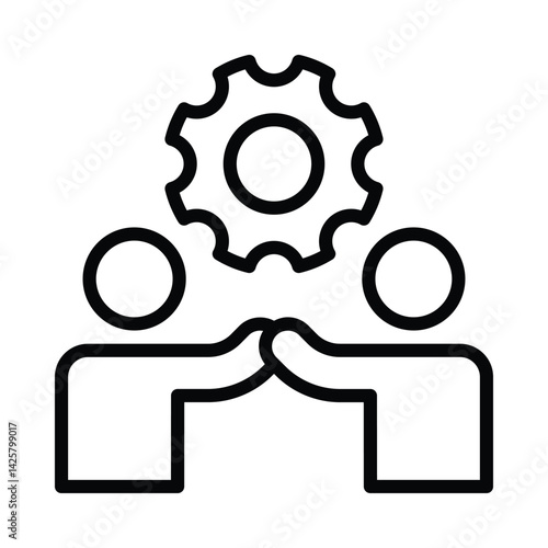 Teamwork Vector outline icon. Eps10 file 