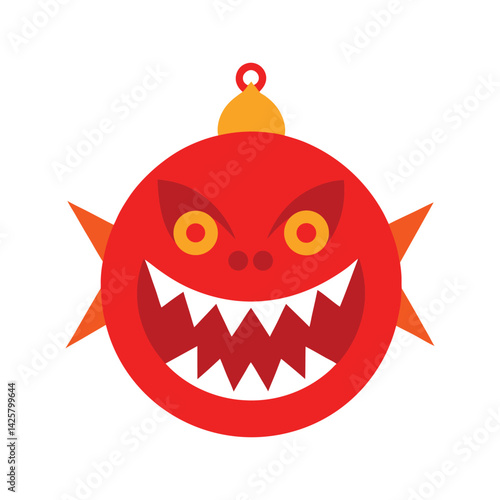 Monster Face Ornament Halloween Design