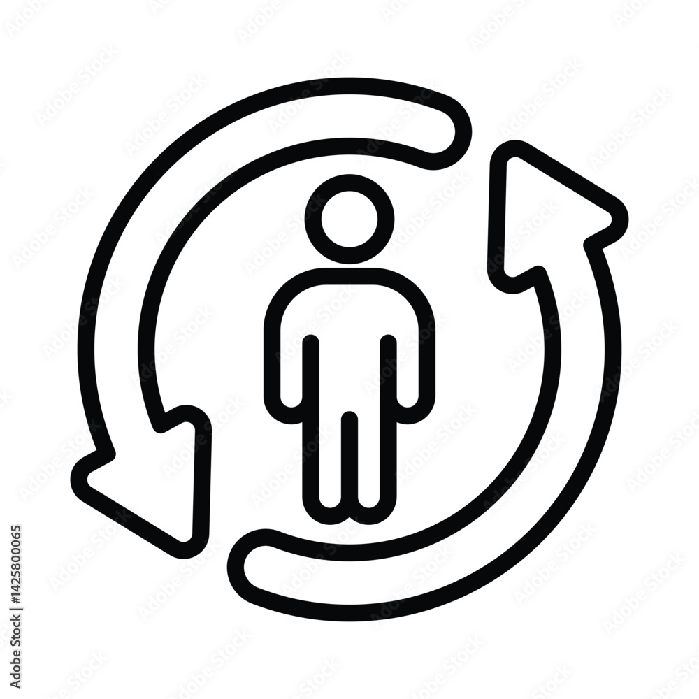 Out Sourcing Vector outline icon. Eps10 file Out Sourcing Vector outline icon. Eps10 file