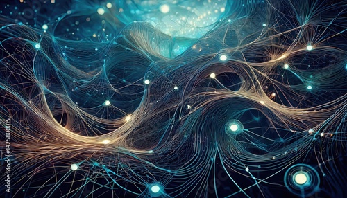 Obraz na płótnie Dynamic, Mesmerizing Abstraction Intricate Lines and Shapes Dance in a Vibrant, Colorful Universe A Captivating Spectacle of Geometric Patterns Evolving in a Timeless Cosmos w salonie