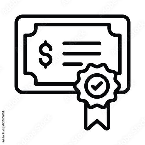 Bonds Vector outline icon. Eps10 file 