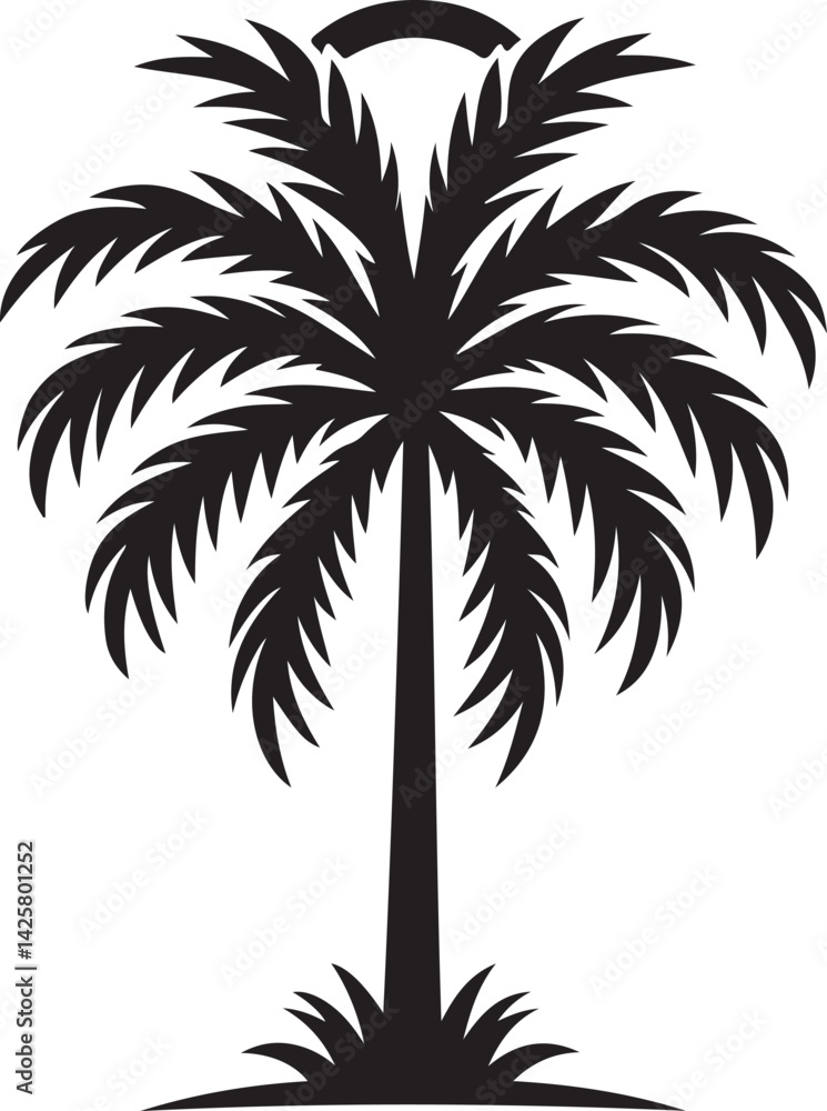 Obraz premium Palm tree silhouette design vector.